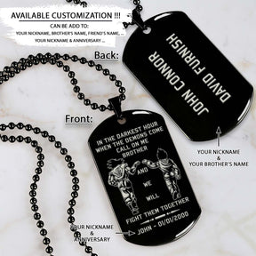 Dragon Ball Dog Tag - Call On Me Brother - Goku - Vegeta - Dragon Ball Necklace - Engrave Dog Tag