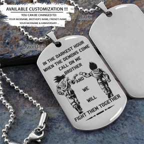 Dragon Ball Dog Tag - Call On Me Brother - Goku - Vegeta - Dragon Ball Necklace