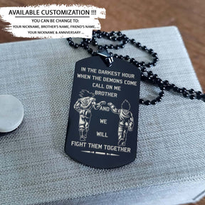 Dragon Ball Dog Tag - Call On Me Brother - It's Not Over When You Lose - Goku - Vegeta - Super Saiyan Blue - Dragon Ball Necklace - Engrave Dog Tag