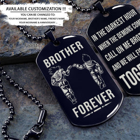 Dragon Ball Dog Tag - Brother Forever - Call On Me Brother - Goku - Vegeta - Dragon Ball Necklace - Engrave Dog Tag