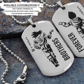 Dragon Ball Dog Tag - Brother Forever - Goku - Vegeta - Dragon Ball Necklace - Engrave Dog Tag