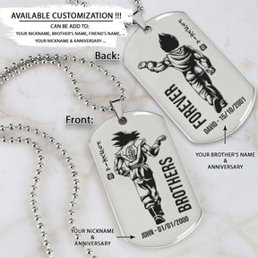 Dragon Ball Dog Tag - Brother Forever - Goku - Vegeta - Dragon Ball Necklace - Engrave Dog Tag