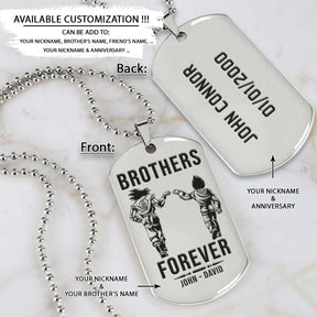 Dragon Ball Dog Tag - Brothers Forever - Goku - Vegeta - Dragon Ball Necklace - Engrave Dog Tag