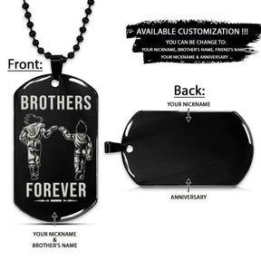 Dragon Ball Dog Tag - Brothers Forever - Goku - Vegeta - Dragon Ball Necklace - Engrave Dog Tag