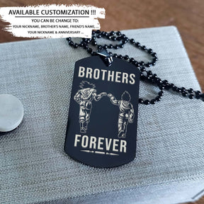 Dragon Ball Dog Tag - Brothers Forever - Goku - Vegeta - Dragon Ball Necklace - Engrave Dog Tag