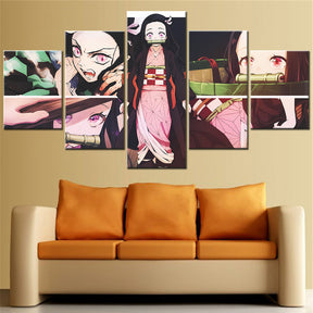 Demon Slayer - Kimetsu no Yaiba - 5 Pieces Wall Art - Nezuko Kamado 2 - Demon Slayer Poster - Demon Slayer Wall Art