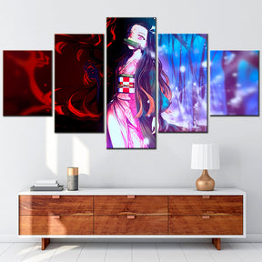 Demon Slayer - Kimetsu no Yaiba - 5 Pieces Wall Art - Nezuko Kamado 5 - Demon Slayer Poster - Demon Slayer Wall Art