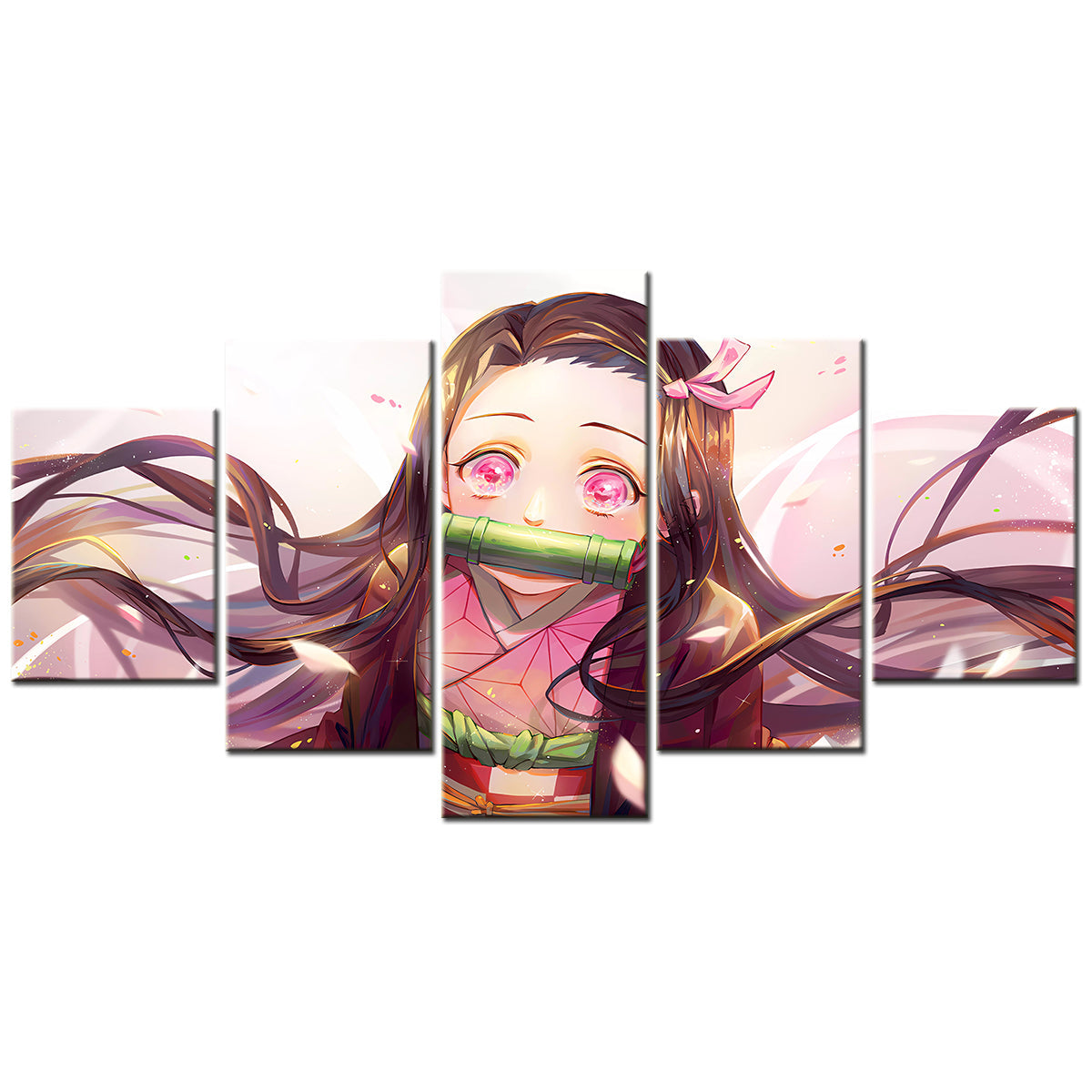 Demon Slayer - Kimetsu no Yaiba - 5 Pieces Wall Art - Nezuko Kamado - Demon Slayer Poster - Demon Slayer Wall Art