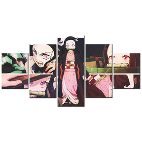 Demon Slayer - Kimetsu no Yaiba - 5 Pieces Wall Art - Nezuko Kamado 2 - Demon Slayer Poster - Demon Slayer Wall Art