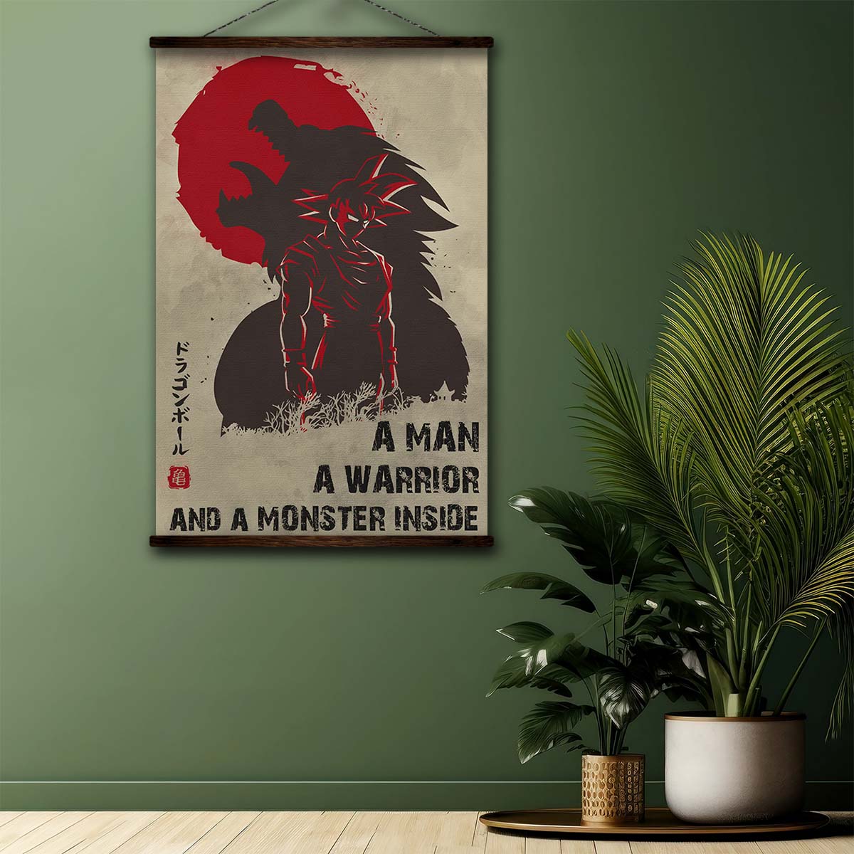 Dragon Ball Wall Art - Dragon Ball Poster - Dragon Ball Canvas - A Man - A Warrior - A Monster Inside - Goku - DR021 - Vertical Poster - Vertical Canvas