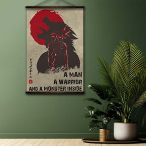 Dragon Ball Wall Art - Dragon Ball Poster - Dragon Ball Canvas - A Man - A Warrior - A Monster Inside - Goku - DR021 - Vertical Poster - Vertical Canvas