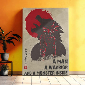 Dragon Ball Wall Art - Dragon Ball Poster - Dragon Ball Canvas - A Man - A Warrior - A Monster Inside - Goku - DR021 - Vertical Poster - Vertical Canvas