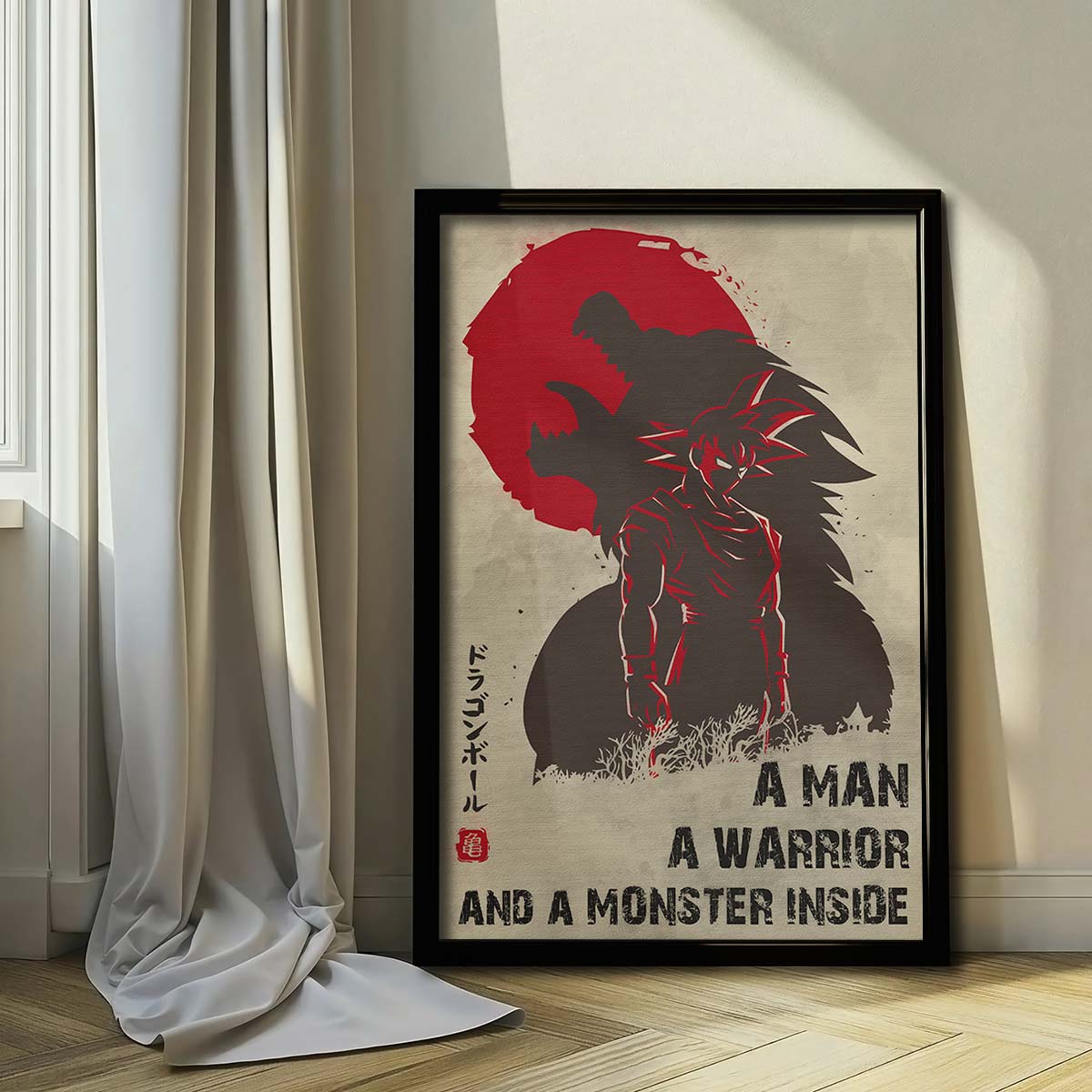 Dragon Ball Wall Art - Dragon Ball Poster - Dragon Ball Canvas - A Man - A Warrior - A Monster Inside - Goku - DR021 - Vertical Poster - Vertical Canvas