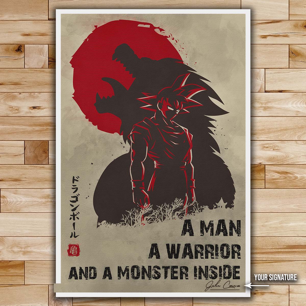 Dragon Ball Wall Art - Dragon Ball Poster - Dragon Ball Canvas - A Man - A Warrior - A Monster Inside - Goku - DR021 - Vertical Poster - Vertical Canvas