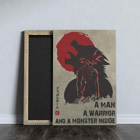 Dragon Ball Wall Art - Dragon Ball Poster - Dragon Ball Canvas - A Man - A Warrior - A Monster Inside - Goku - DR021 - Vertical Poster - Vertical Canvas