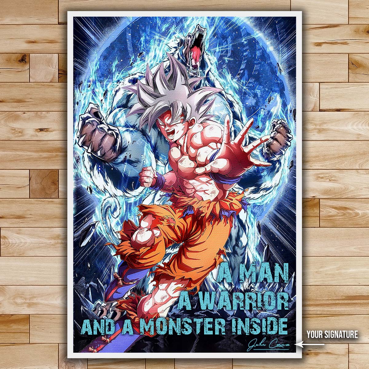 Dragon Ball Wall Art - Dragon Ball Poster - Dragon Ball Canvas - A Monster Inside - Goku Ultra Instinct Mastered - DR051 - Vertical Poster - Vertical Canvas