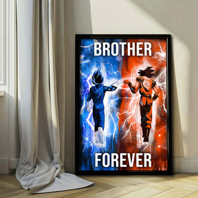 Dragon Ball Wall Art - Dragon Ball Poster - Dragon Ball Canvas - Brother Forever - Goku - Vegeta - DR073 - Vertical Poster - Vertical Canvas