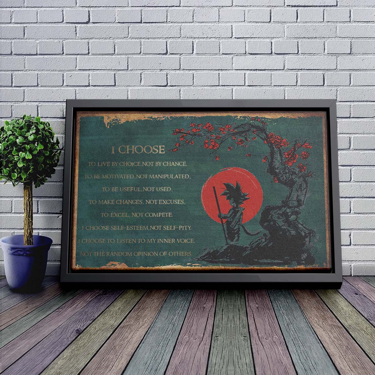 Dragon Ball Wall Art - Dragon Ball Poster - Dragon Ball Canvas - I Choose - Goku - DR065 - Horizontal Canvas - Horizontal Poster