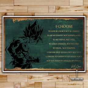 Dragon Ball Wall Art - Dragon Ball Poster - Dragon Ball Canvas - I Choose - Goku - DR068 - Horizontal Canvas - Horizontal Poster