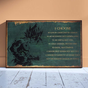 Dragon Ball Wall Art - Dragon Ball Poster - Dragon Ball Canvas - I Choose - Goku - DR068 - Horizontal Canvas - Horizontal Poster