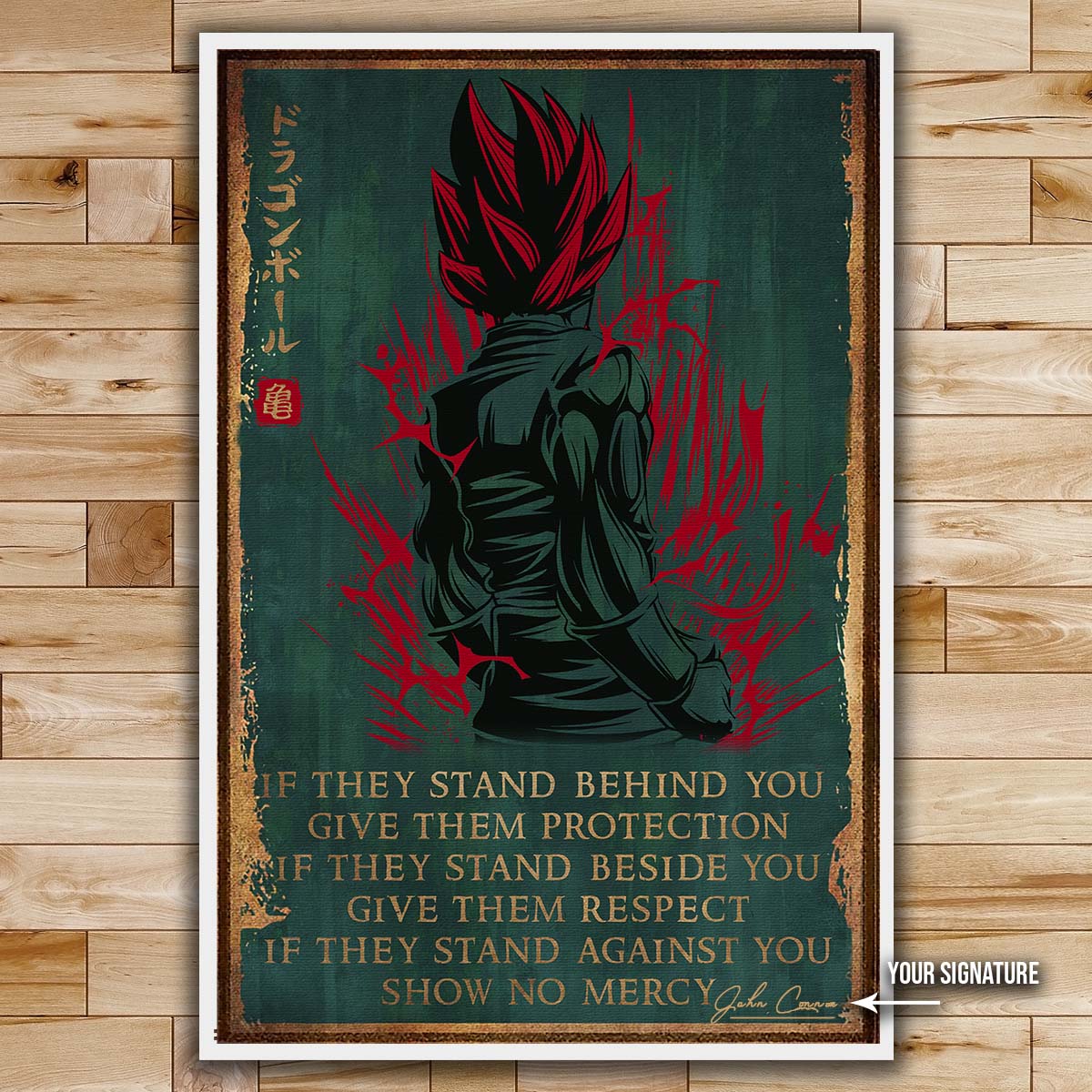 Dragon Ball Wall Art - Dragon Ball Poster - Dragon Ball Canvas - IF - Show No Mercy - Goku - Vegeta - Vegeto - DR062 - Vertical Poster - Vertical Canvas