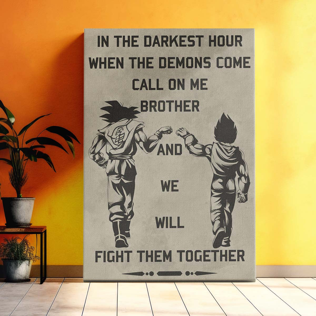 Dragon Ball Wall Art - Dragon Ball Poster - Dragon Ball Canvas - In The Darkest Hour - Call On Me Brother - Goku - Vegeta - DR040 - Vertical Poster - Vertical Canvas