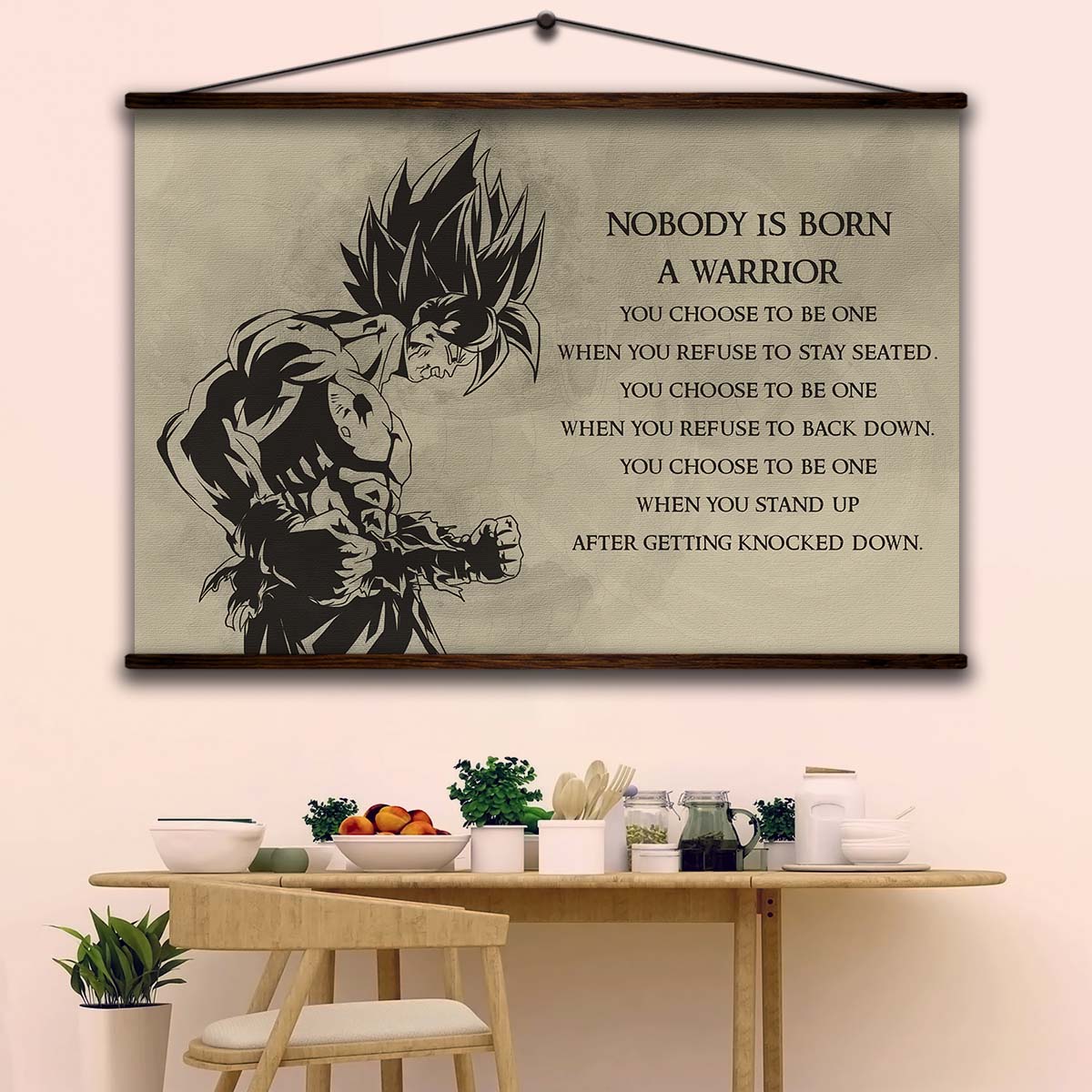 Dragon Ball Wall Art - Dragon Ball Poster - Dragon Ball Canvas - Nobody Is Born A Warrior - Goku - DR020 - Horizontal Canvas - Horizontal Poster