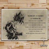 Dragon Ball Wall Art - Dragon Ball Poster - Dragon Ball Canvas - Nobody Is Born A Warrior - Goku - DR020 - Horizontal Canvas - Horizontal Poster