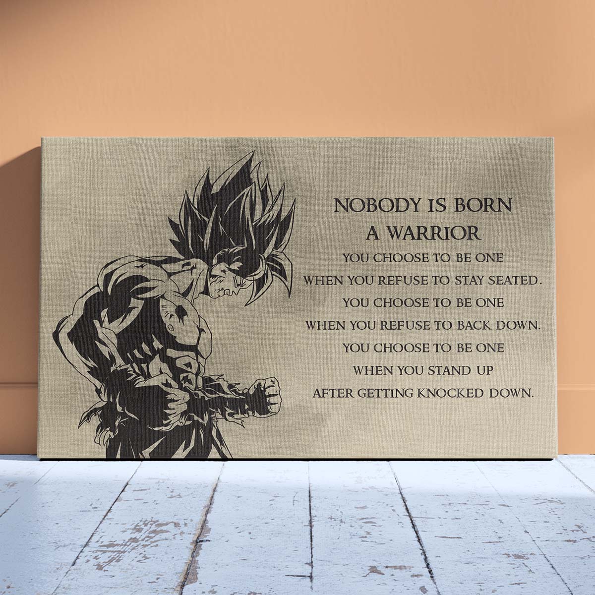 Dragon Ball Wall Art - Dragon Ball Poster - Dragon Ball Canvas - Nobody Is Born A Warrior - Goku - DR020 - Horizontal Canvas - Horizontal Poster