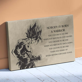 Dragon Ball Wall Art - Dragon Ball Poster - Dragon Ball Canvas - Nobody Is Born A Warrior - Goku - DR020 - Horizontal Canvas - Horizontal Poster