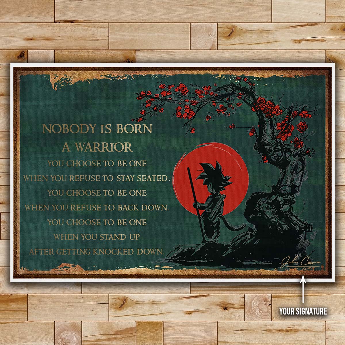 Dragon Ball Wall Art - Dragon Ball Poster - Dragon Ball Canvas - Nobody Is Born A Warrior - Goku - DR066 - Horizontal Canvas - Horizontal Poster