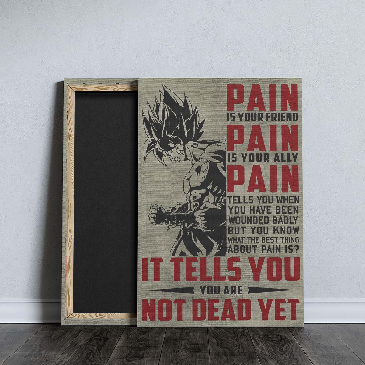 Dragon Ball Wall Art - Dragon Ball Poster - Dragon Ball Canvas - PAIN - It Tells You - You Are Not Dead Yet - Goku - DR018 - Vertical Poster - Vertical Canvas