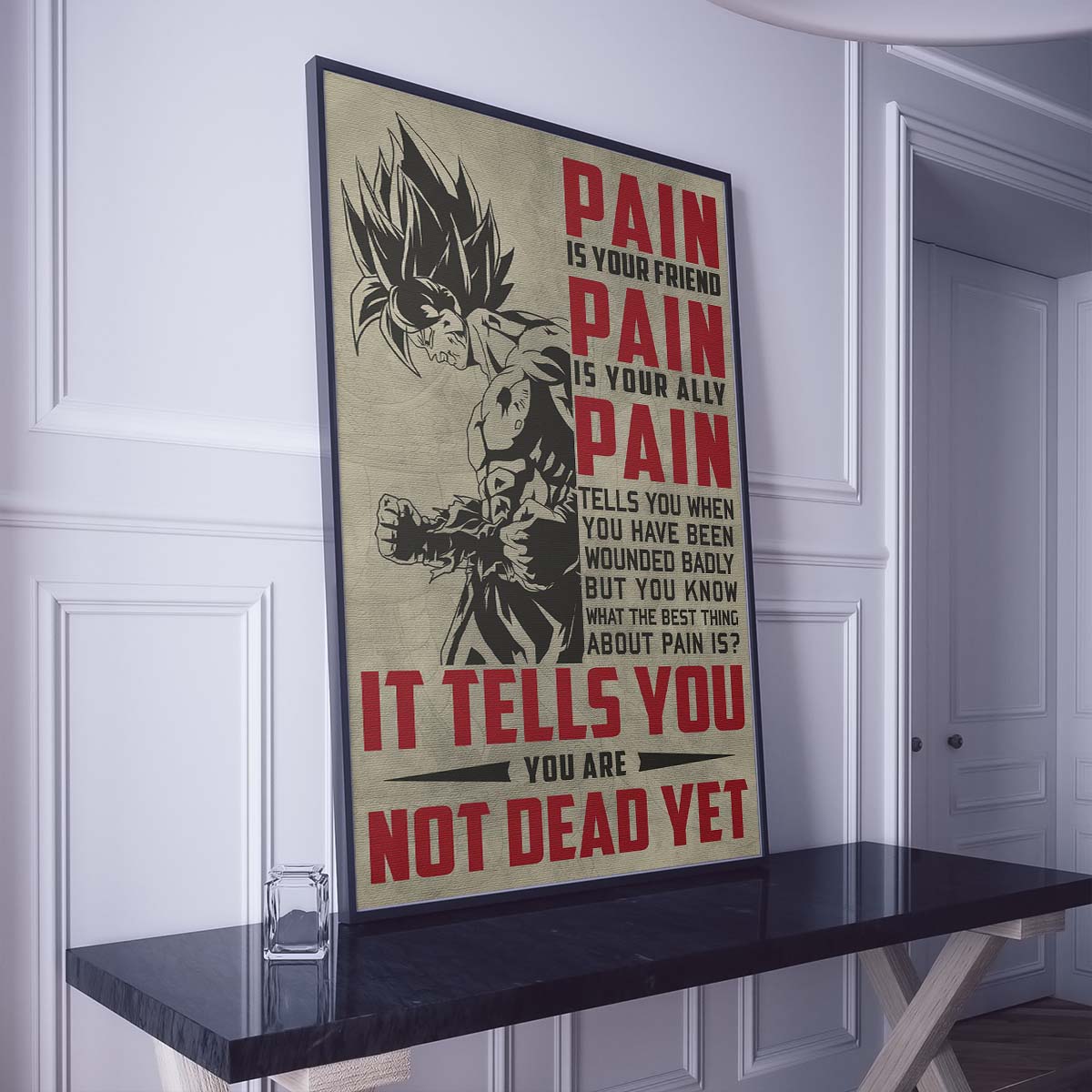 Dragon Ball Wall Art - Dragon Ball Poster - Dragon Ball Canvas - PAIN - It Tells You - You Are Not Dead Yet - Goku - DR018 - Vertical Poster - Vertical Canvas