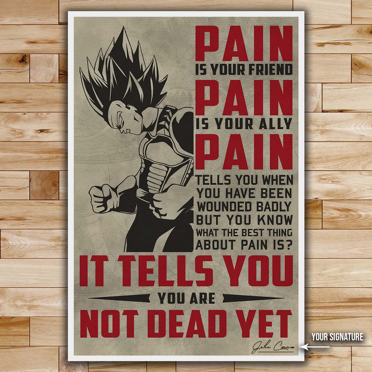 Dragon Ball Wall Art - Dragon Ball Poster - Dragon Ball Canvas - PAIN - It Tells You - You Are Not Dead Yet - Vegeta - DR016 - Vertical Poster - Vertical Canvas