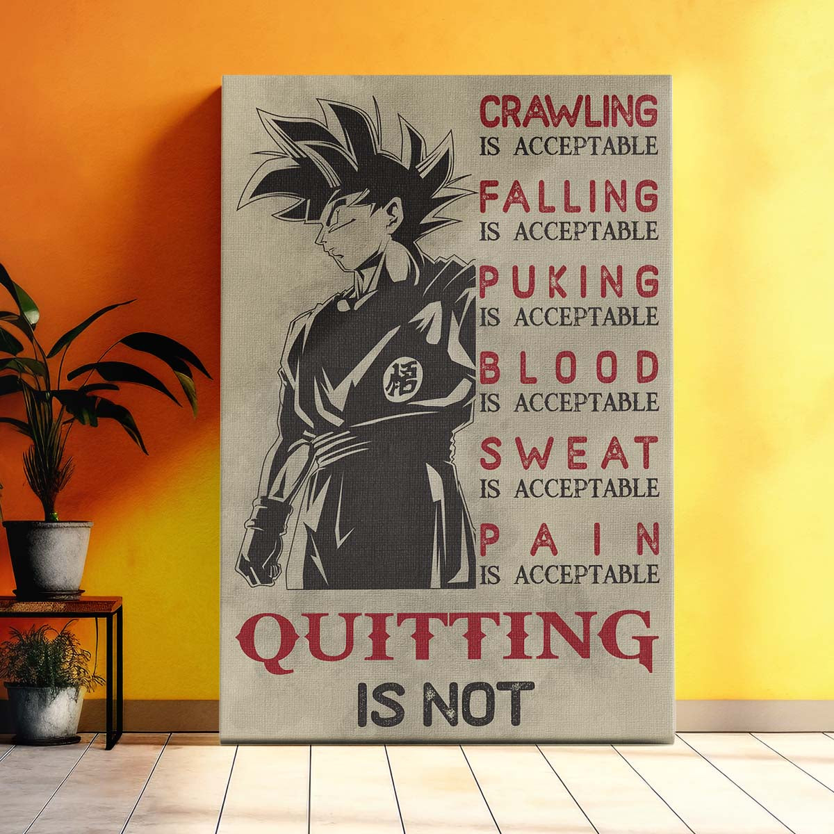 Dragon Ball Wall Art - Dragon Ball Poster - Dragon Ball Canvas - Quitting Is Not - Goku - DR055 - Vertical Poster - Vertical Canvas