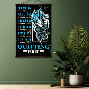 Dragon Ball Wall Art - Dragon Ball Poster - Dragon Ball Canvas - Quitting Is Not - Vegeta - Super Saiyan Blue - DR056 - Vertical Poster - Vertical Canvas