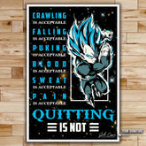 Dragon Ball Wall Art - Dragon Ball Poster - Dragon Ball Canvas - Quitting Is Not - Vegeta - Super Saiyan Blue - DR056 - Vertical Poster - Vertical Canvas