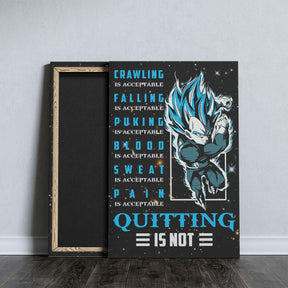 Dragon Ball Wall Art - Dragon Ball Poster - Dragon Ball Canvas - Quitting Is Not - Vegeta - Super Saiyan Blue - DR056 - Vertical Poster - Vertical Canvas