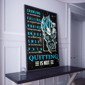 Dragon Ball Wall Art - Dragon Ball Poster - Dragon Ball Canvas - Quitting Is Not - Vegeta - Super Saiyan Blue - DR056 - Vertical Poster - Vertical Canvas