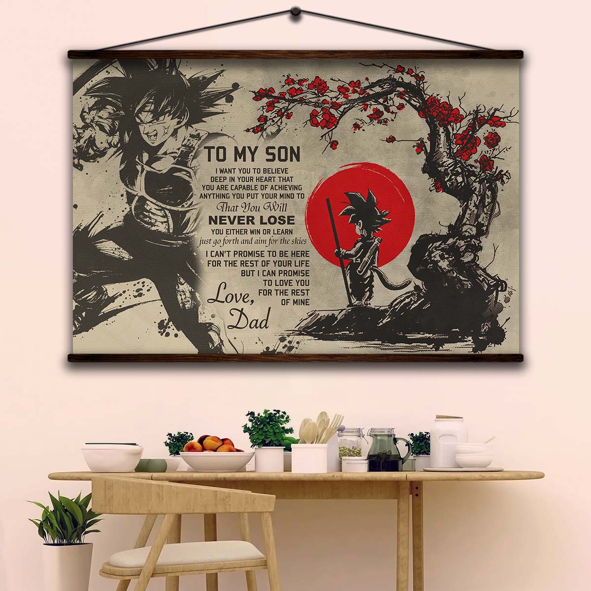 Dragon Ball Wall Art - Dragon Ball Poster - Dragon Ball Canvas - To My Son - Goku - Bardock - DR002 - Horizontal Canvas - Horizontal Poster