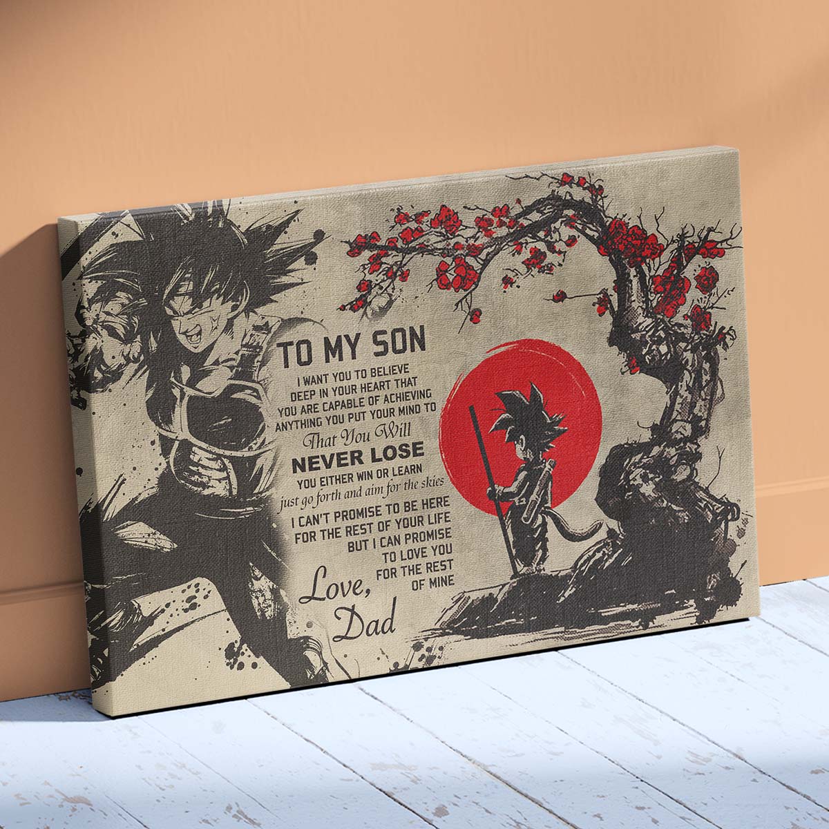 Dragon Ball Wall Art - Dragon Ball Poster - Dragon Ball Canvas - To My Son - Goku - Bardock - DR002 - Horizontal Canvas - Horizontal Poster