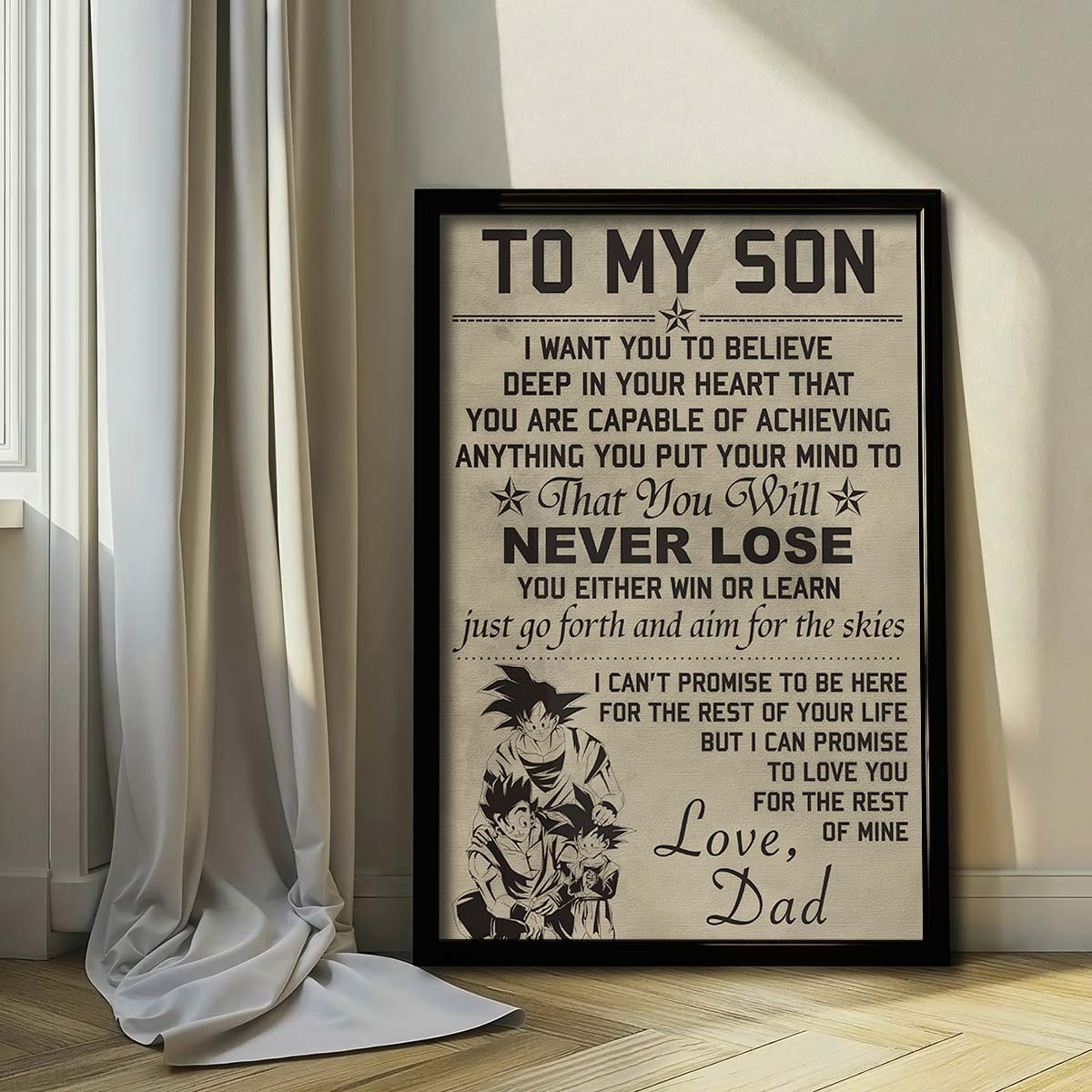 Dragon Ball Wall Art - Dragon Ball Poster - Dragon Ball Canvas - To My Son - Goku - Gohan - Goten - DR007 - Vertical Poster - Vertical Canvas