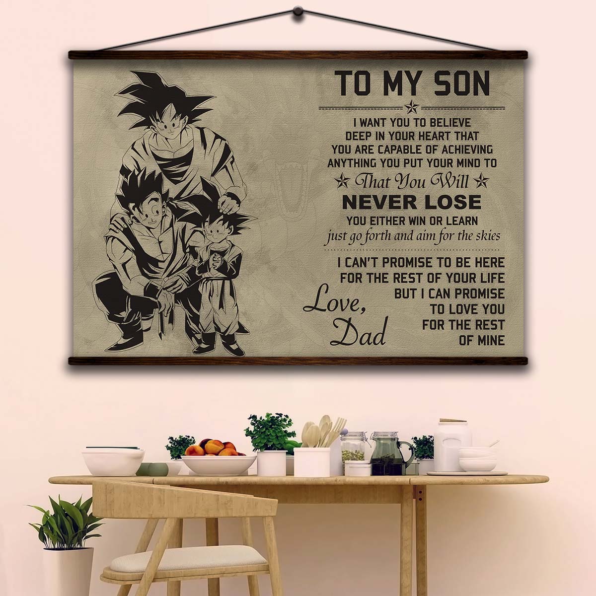 Dragon Ball Wall Art - Dragon Ball Poster - Dragon Ball Canvas - To My Son - Goku - Gohan - Goten - DR008 - Horizontal Canvas - Horizontal Poster