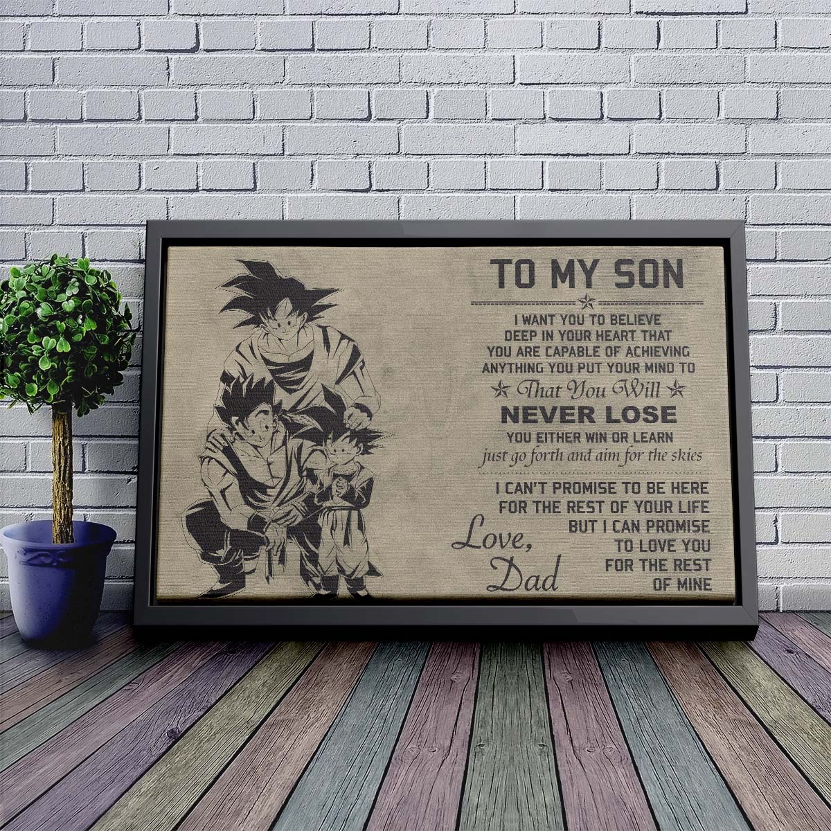 Dragon Ball Wall Art - Dragon Ball Poster - Dragon Ball Canvas - To My Son - Goku - Gohan - Goten - DR008 - Horizontal Canvas - Horizontal Poster