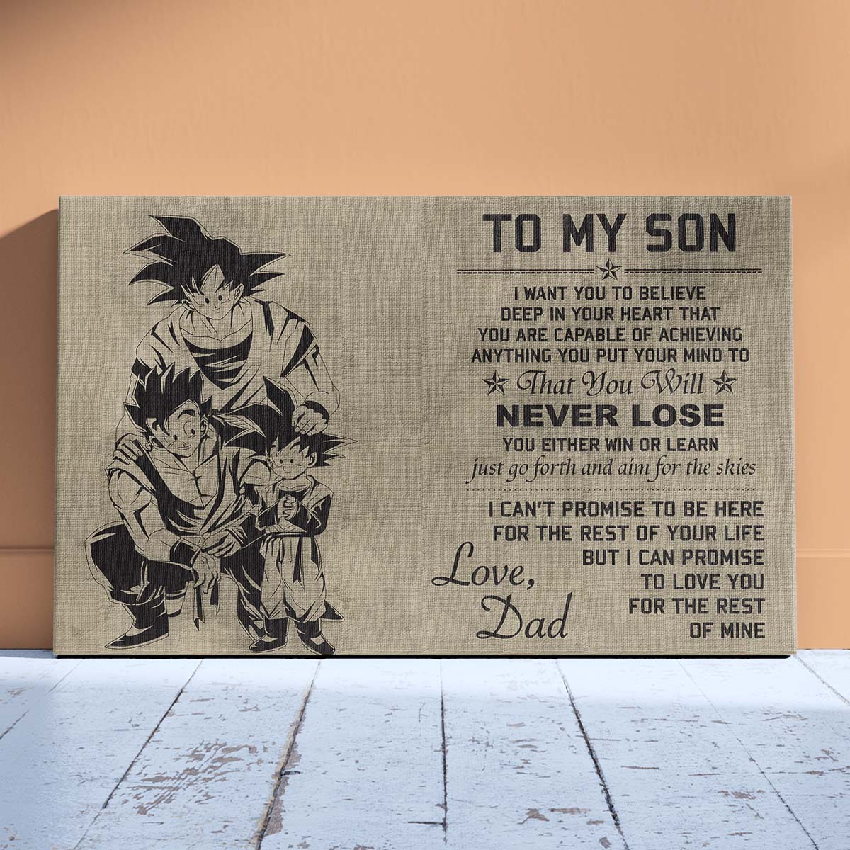 Dragon Ball Wall Art - Dragon Ball Poster - Dragon Ball Canvas - To My Son - Goku - Gohan - Goten - DR008 - Horizontal Canvas - Horizontal Poster