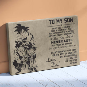 Dragon Ball Wall Art - Dragon Ball Poster - Dragon Ball Canvas - To My Son - Goku - Gohan - Goten - DR008 - Horizontal Canvas - Horizontal Poster