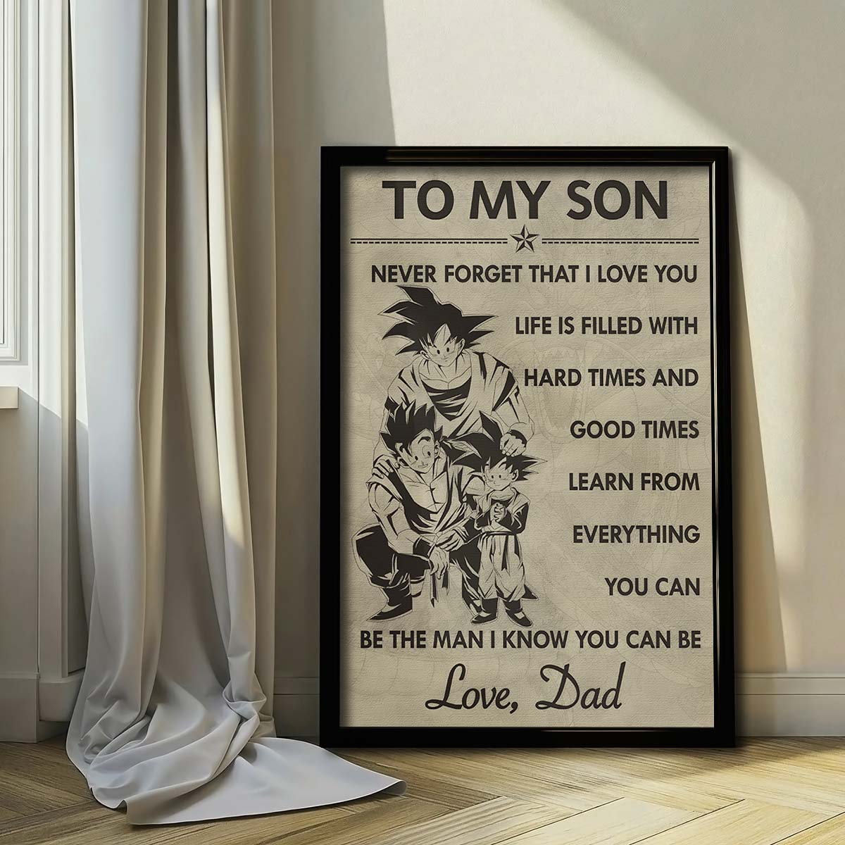 Dragon Ball Wall Art - Dragon Ball Poster - Dragon Ball Canvas - To My Son - Goku - Gohan - Goten - DR037 - Vertical Poster - Vertical Canvas