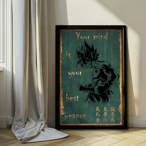 Dragon Ball Wall Art - Dragon Ball Poster - Dragon Ball Canvas - Your Mind Is Your Best Weapon - Goku - DR064 - Vertical Poster - Vertical Canvas