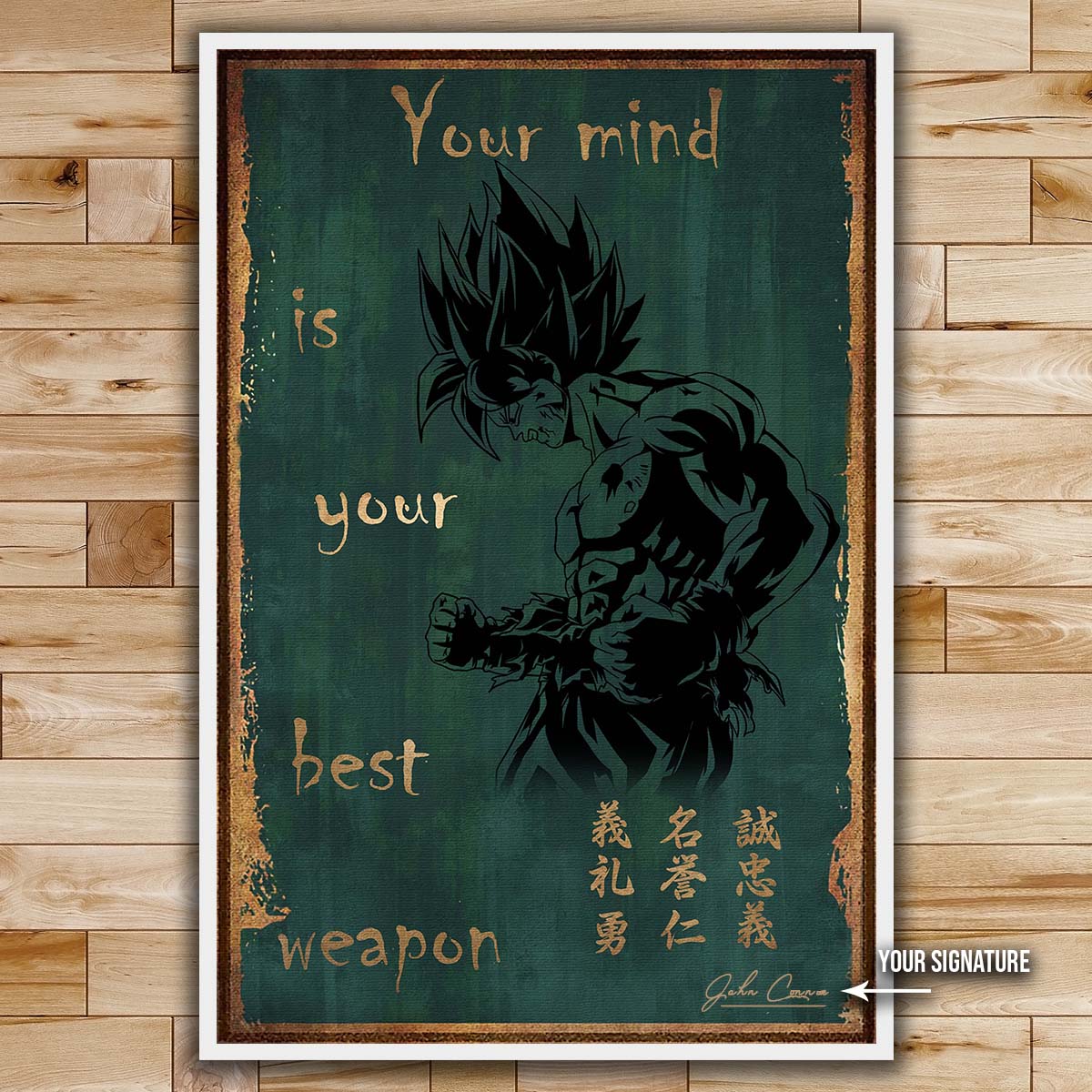 Dragon Ball Wall Art - Dragon Ball Poster - Dragon Ball Canvas - Your Mind Is Your Best Weapon - Goku - DR064 - Vertical Poster - Vertical Canvas