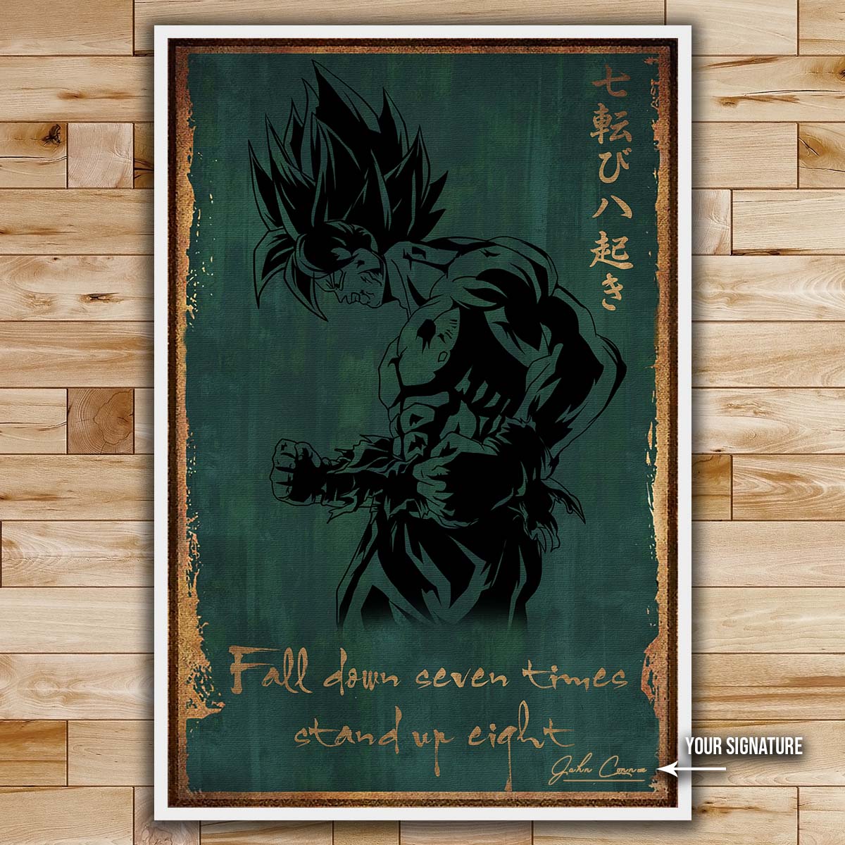 Dragon Ball Wall Art - Dragon Ball Poster - Dragon Ball Canvas - Fall Down Seven Times Stand Up Eight - Goku - DR063 - Vertical Poster - Vertical Canvas